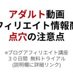 アダルト動画アフィリエイト情報商材「点穴」の注意点