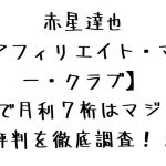 赤星達也【XMアフィリエイト・マスター・クラブ】1年で月利７桁はマジ！？評判を徹底調査！！