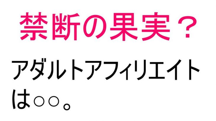 「なにわさん、アダルトアフィリエイトってどう思います？」の答え